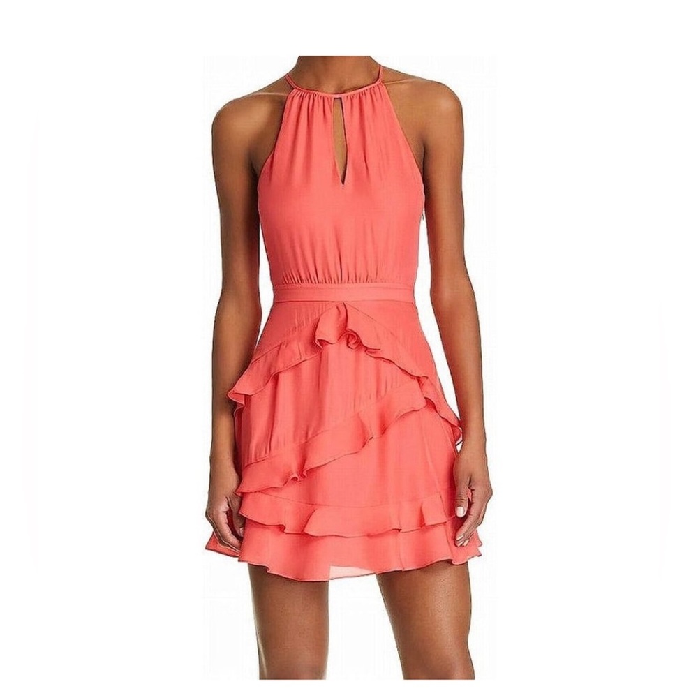 NWT Parker Pixie Ruffle A-Line Mini Dress Calypso Coral Size 0